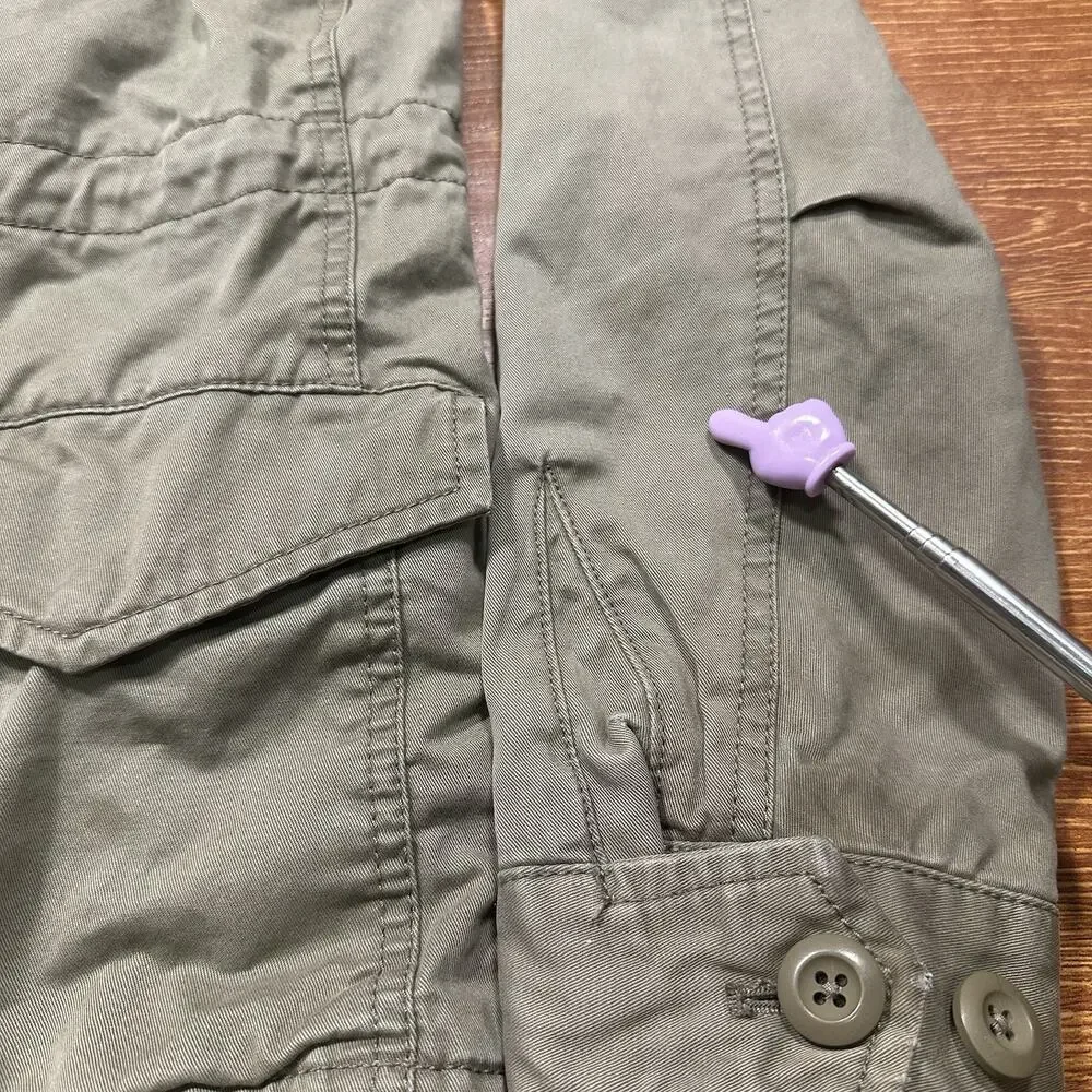 All Saints Military Utility Jacket Mens S Olive Green Zip Button Field Chore